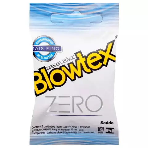 PRESERVATIVO ZERO MAIS FINO 3 UNIDADES BLOWTEX