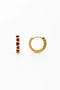 ARGOLA SEMIJOIA CINCO CORAÇÕES COM DETALHE CRAVEJADO