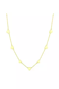 COLAR SEMIJOIA CORAÇÕES LISO