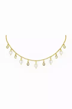 CHOCKER SEMIJOIA CORAÇÃO COM DETALHE PONTO DE LUZ