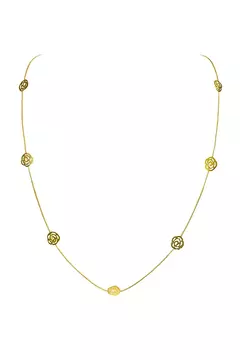 COLAR SEMIJOIA LONGO FLOR