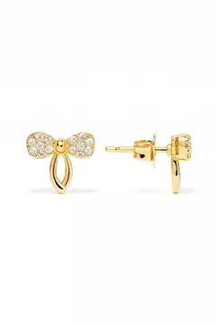 BRINCO SEMIJOIA LAÇO COM DETALHE EM ZIRCÔNIA