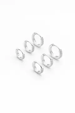 ARGOLA TRIO PRATA 925 CRAVEJADO