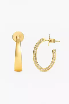 ARGOLA SEMIJOIA LISA COM DETALHE CRAVEJADO