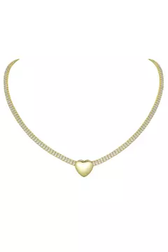 CHOCKER SEMIJOIA RIVIERA CORAÇÃO LISO