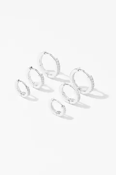 ARGOLA TRIO PRATA 925 CRAVEJADO