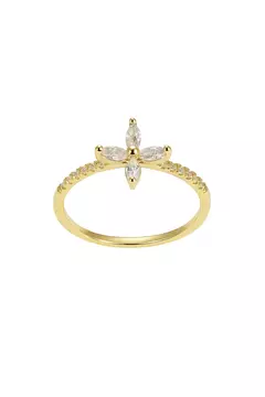 ANEL SEMIJOIA FLOR COM DETALHE CRAVEJADO