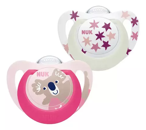 NUK SET CHUPETES STAR DIA & NOCHE T2 KOALA ROSA - comprar online