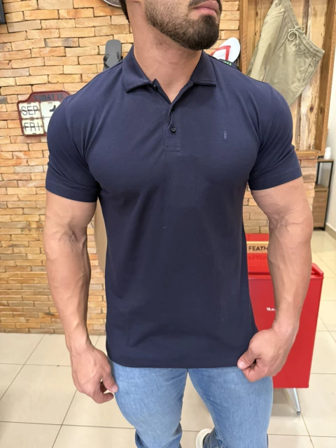 POLO PIMA MARINHO RED FEATHER