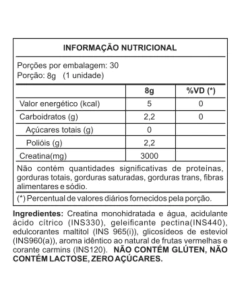 tabela nutricional gummy creatina monohidratada frutas vermelhas gummy plus