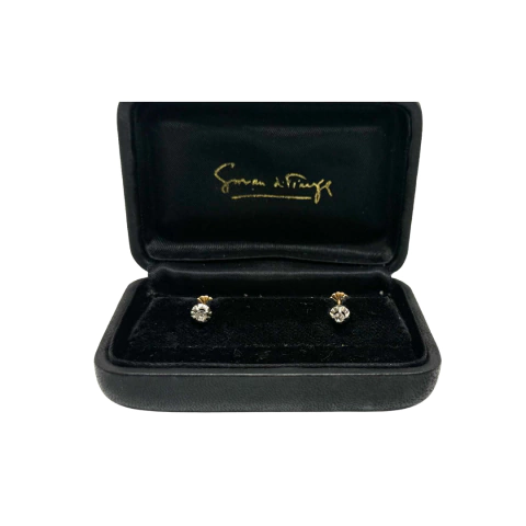 Aros de oro 18k y platino con brillantes – 1.78 grs.