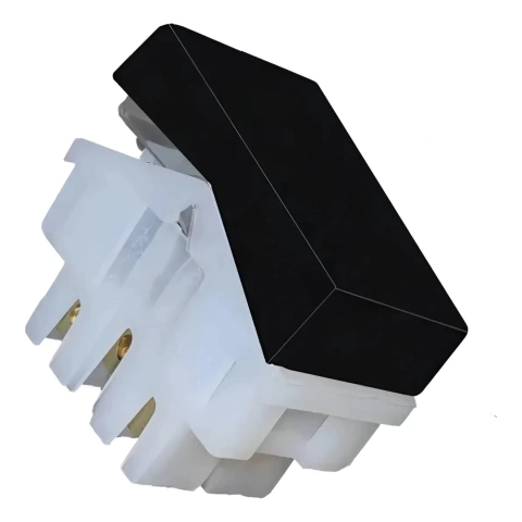 Interruptor Dutotec bloco paralelo preto com base branca