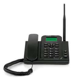 Telefone celular fixo Intelbras CF4202N preto com teclado numérico, display verde e antena externa
