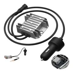 Cabo 12V com módulo boost de alumínio e conector para tomada veicular para uso com Starlink Mini