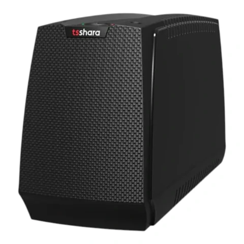 Nobreak Ts Shara 1200Va preto com design compacto e 6 tomadas