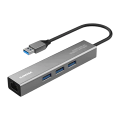HUB USB COMTAC 3P USB 3.1 5GBPS + 1P RJ45 GIGA ALUMINIO 24129466