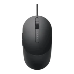 Mouse com fio preto da Dell com conexão USB e ajuste de 3200 DPI, modelo MS3220