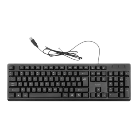 Teclado preto com fio USB, modelo Multi TF600, com cabo de 120 cm