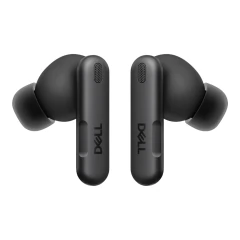 Fones de ouvido sem fio pretos Dell EB525 com design compacto e microfone embutido