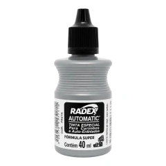 Frasco de tinta preta Radex Automatic para carimbos e auto-entintados com 40 ml