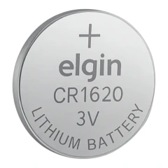 Bateria de lítio Elgin modelo CR1620 3V em formato botão