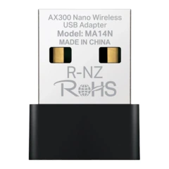 Adaptador USB Wi-Fi Mercusys AX300 Nano modelo MA14N com conector metálico e base preta