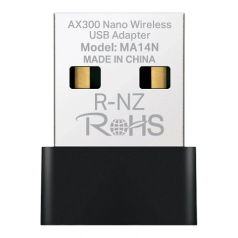 Adaptador USB Wi-Fi Mercusys AX300 Nano modelo MA14N com conector metálico e base preta