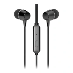 Fone de ouvido preto com fio e microfone modelo Dhe-7000 da HP