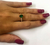 Anel de Ouro 18k com Pedra Sintética Verde Oval e Zircônia - comprar online