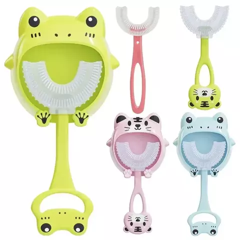 Escova de dentes para bebês, escova de dentes em formato de u de 360 graus para