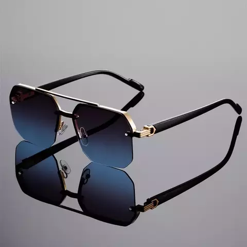 Óculos de Sol GM LUMIAS Luxo – Masculino Grande Semi-Sem Aro, Design Vintage ao Ar Livre