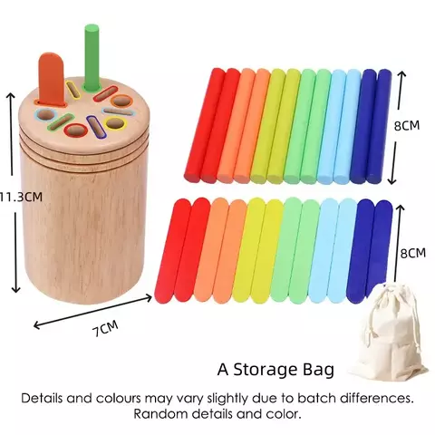 Brinquedo Montessori de Madeira – Coordenação Motora e Cores