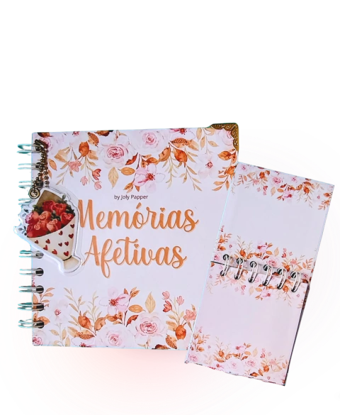 Kit Memórias Afetivas Floral Essencial Scrapbook+fotos+ bloquinho