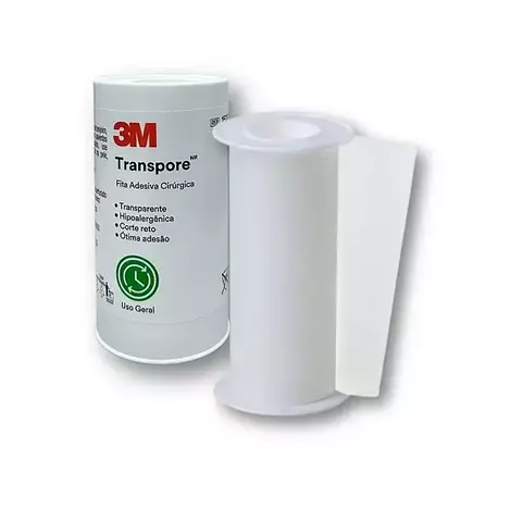 Fita Transparente Transpore 3M 10cm x 4,5m para Fixação de Curativos