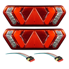 Par Lanterna Traseira Guerra LED Pisca Sequencial Bivolt 12v 24v com Conecor - IVA