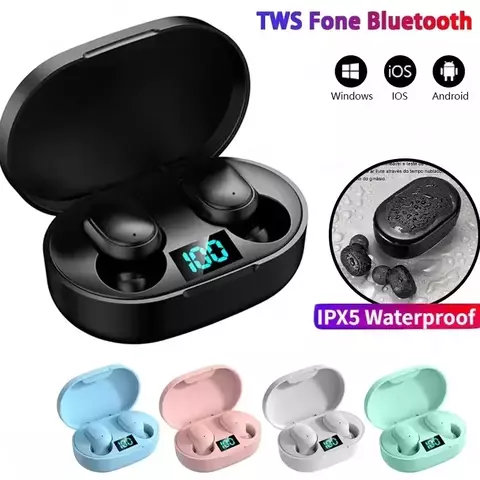 E6s sem fio bluetooth fones de ouvido tws bluetooth fone de ouvido sem fio com c