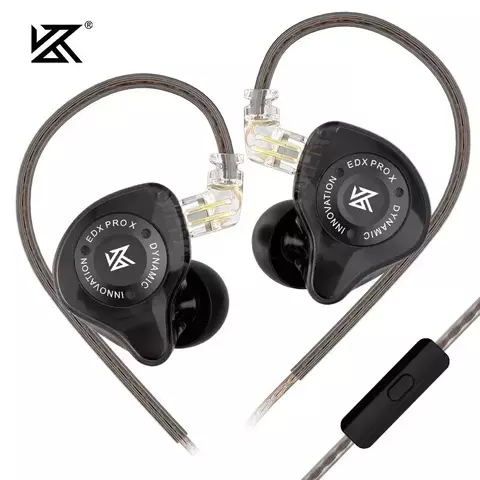 KZ EDX PRO X Fones de ouvido com fio HIFI Estéreo Bass Music Fones de ouvido es