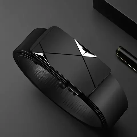 Cinto Masculino Social com Fivela Automática – Design Sofisticado