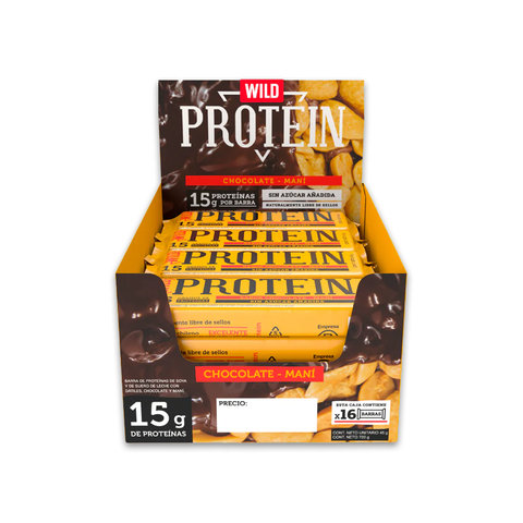 Chocolate Maní 16 unidades - Wild Protein - comprar en línea