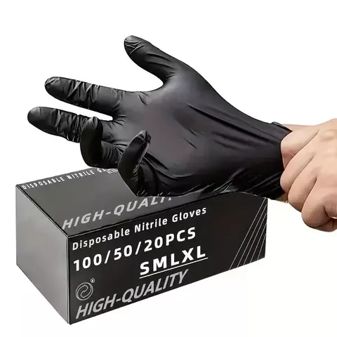 luvas de nitrilo preto 20/50/100 peças - comprar online