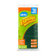 ESPONJA - ABRASIVO DUPLA FACE 110X75X20MM C/3 UN