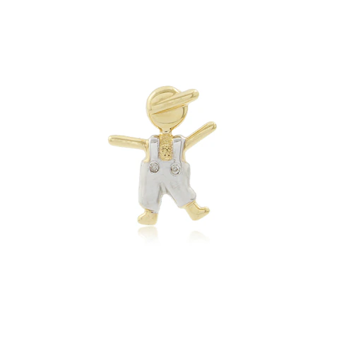 Pingente menino com diamante 0.7pts