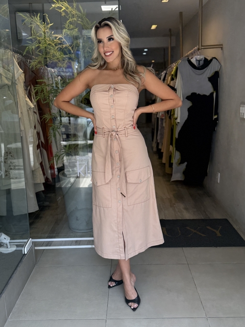 VESTIDO TRILHA- NUDE