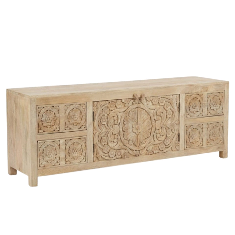Cabinet Tallado de dos Puertas y Ocho Cajones - comprar online