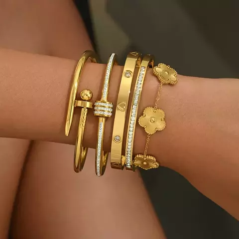 Pulseira Amuleto de Sorte em Aço Inoxidável