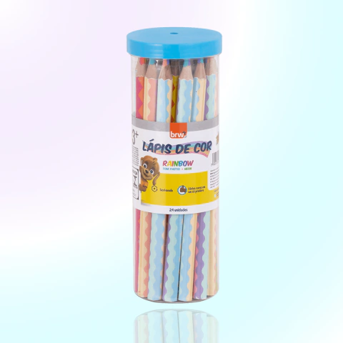LÁPIS DE COR DE MADEIRA RAINBOW BIG - PASTEL E NEON - SEXTAVADO - BRW