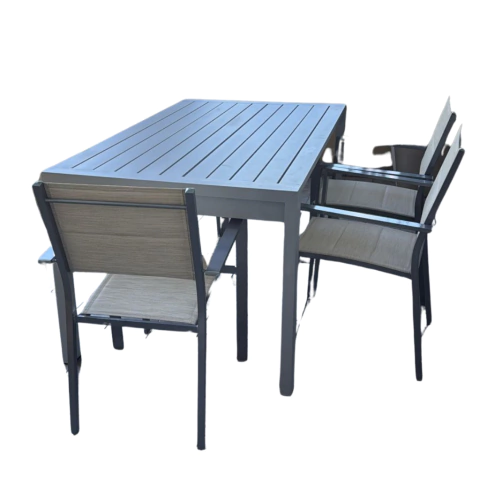 Mesa fija de 1.50x0.90 + 6 sillones Dubai - comprar online