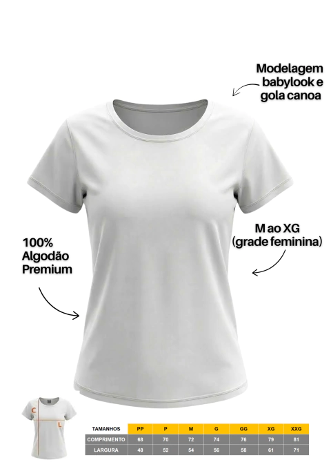 Babylook Branco - Lisa - 100% Algodão Premium - comprar online