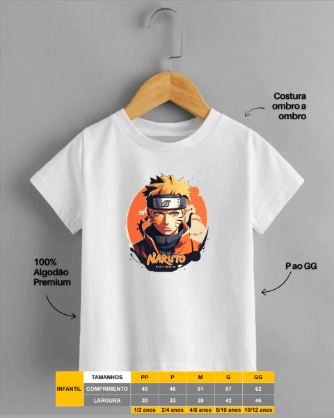 Camiseta Infantil Naruto - 100% Algodão Premium na internet