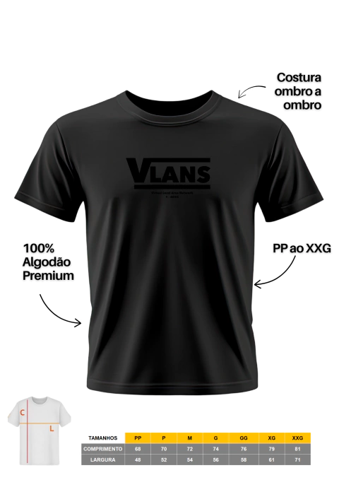 Camiseta VLANS - 100% Algodão Premium na internet